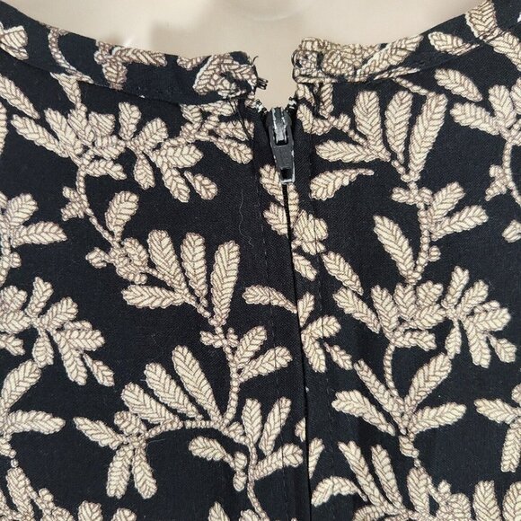 Vintage Jessica Howard Black Brown Floral Midi Dress Women Size 8 Shoulder Pads - Picture 5 of 11